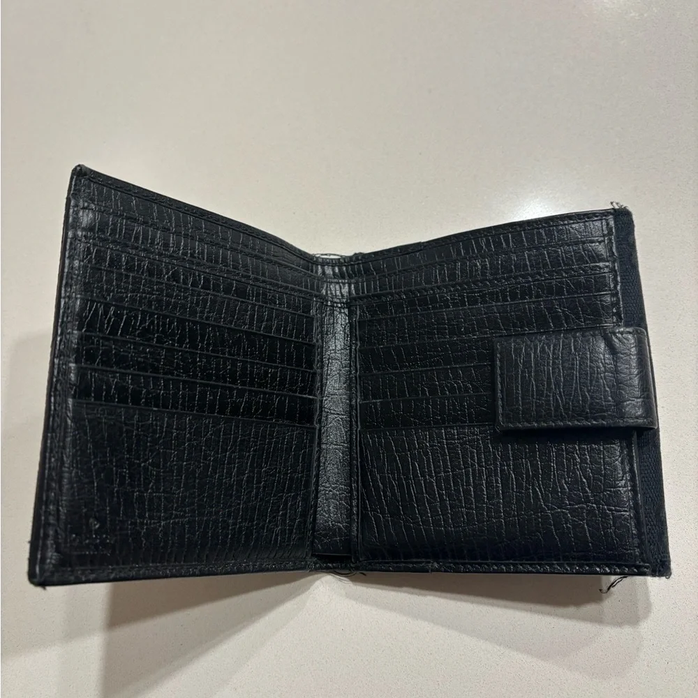 Gucci Black Canvas Tri-Fold Horsebit Wallet with Red and Green Line - Picture 6 of 9